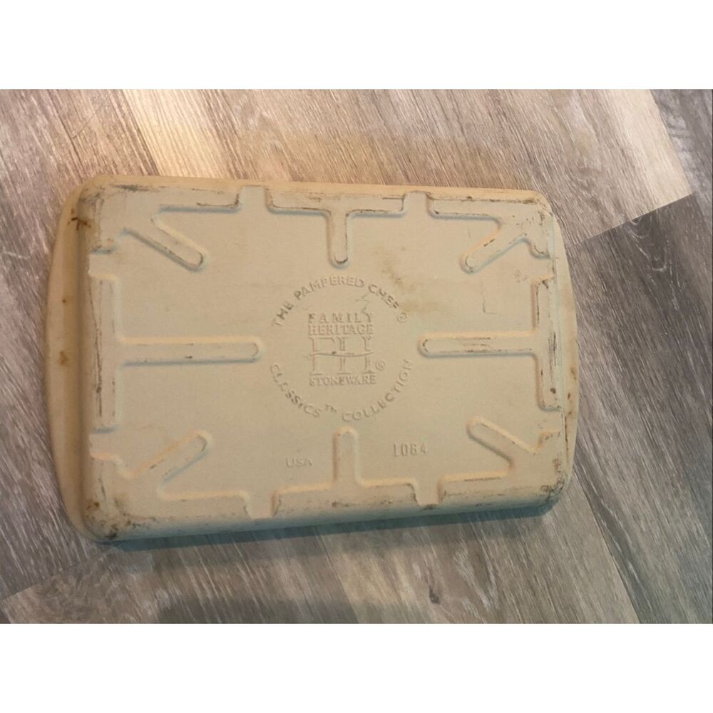 Pampered Chef Bar Pan Small Tray Family Heritage Stoneware Small USA Made #1084 - Picture 3 of 9